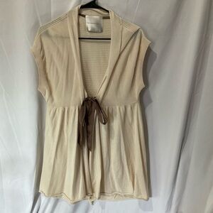 Victoria's Secret Cream Knit Tie-Front Sleeveless Top